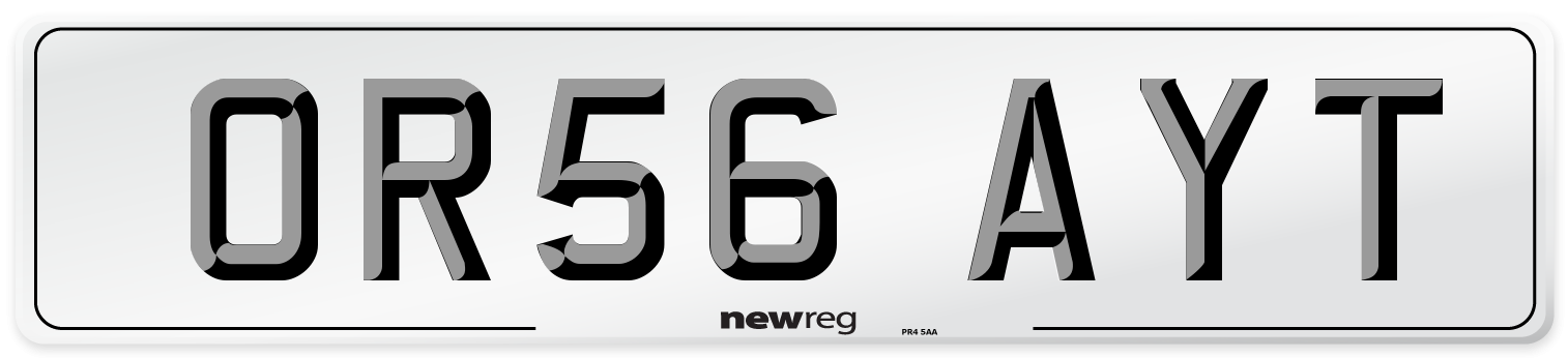 OR56 AYT Number Plate from New Reg